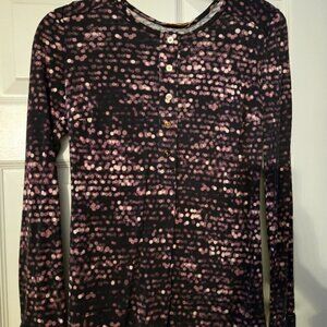 Tory Burch 5 button dotted print blouse, size S/P